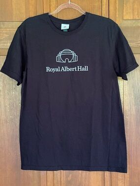 NWOT Royal Albert Hall Unisex Black T-Shirt with Silver Logo